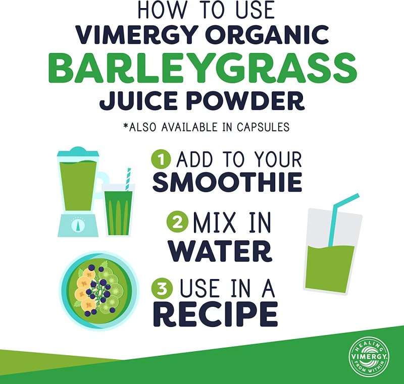 VIMERGY USDA ORGANIC BARLEY GRASS JUICE POWDER - 250 GR