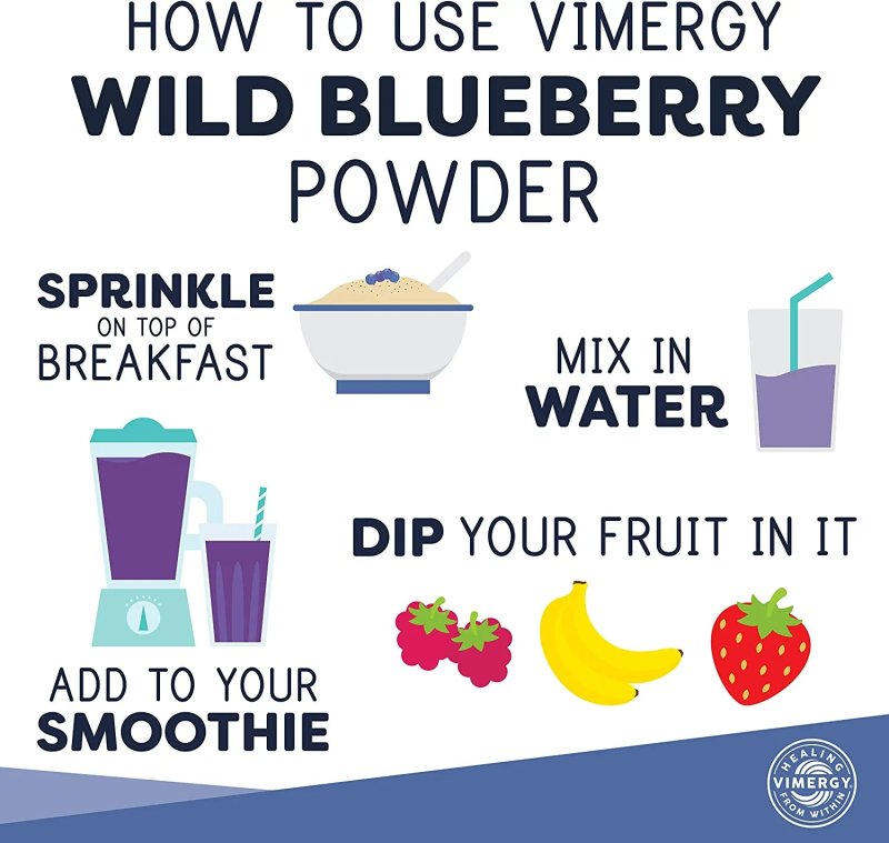VIMERGY USDA ORGANIC WILD BLUEBERRY SUPPLEMENT POWDER - 250 GR