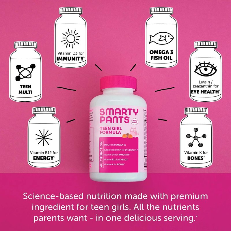 SMARTYPANTS TEEN GIRL FORMULA DAILY MULTIVITAMIN GUMMIES - 120 ADET