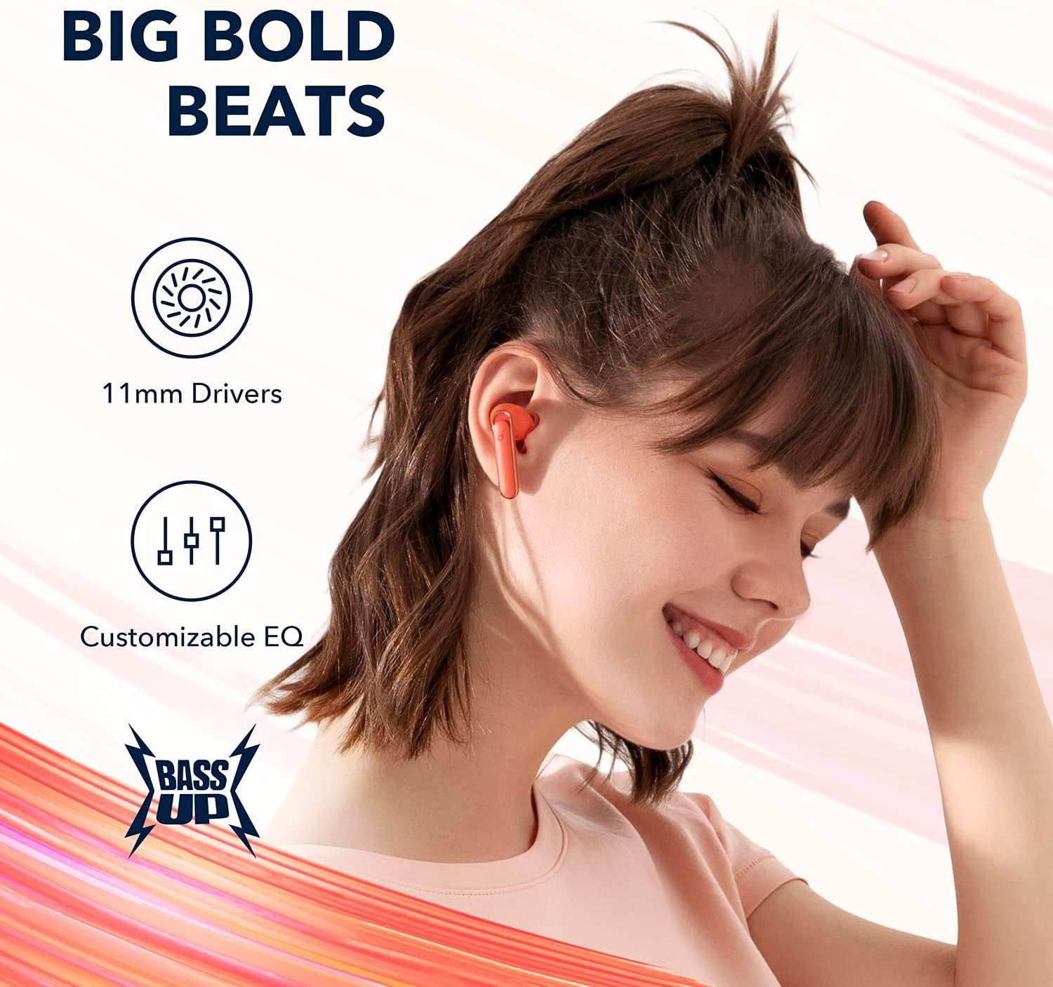 SOUNDCORE BY ANKER LIFE P3 NOISE CANCELLING EARBUDS - CORAL RED