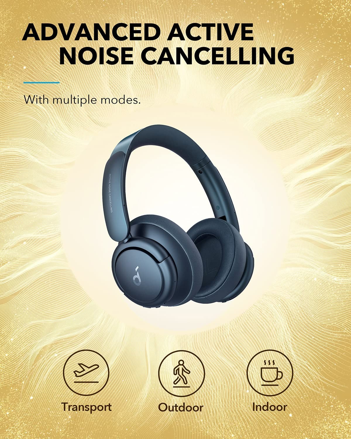 SOUNDCORE BY ANKER LIFE Q35 MULTI MODE ACTIVE NOISE CANCELLING HEADPHONES - MAVI
