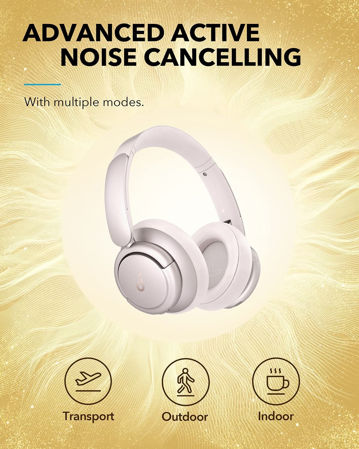 SOUNDCORE BY ANKER LIFE Q35 MULTI MODE ACTIVE NOISE CANCELLING HEADPHONES - PEMBE