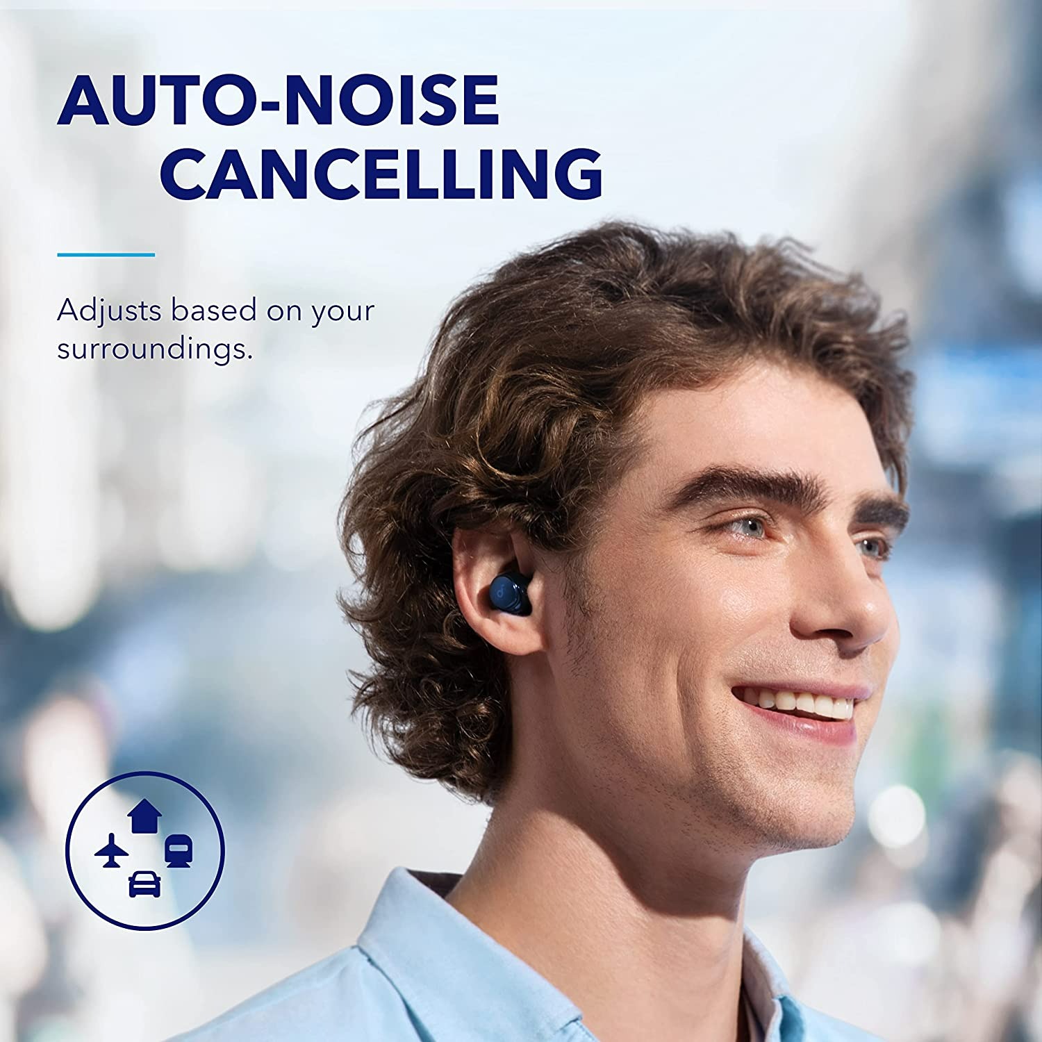 SOUNDCORE BY ANKER SPACE A40 AUTO-ADJUSTABLE ACTIVE NOISE CANCELLING WIRELESS EARBUDS  - MAVI