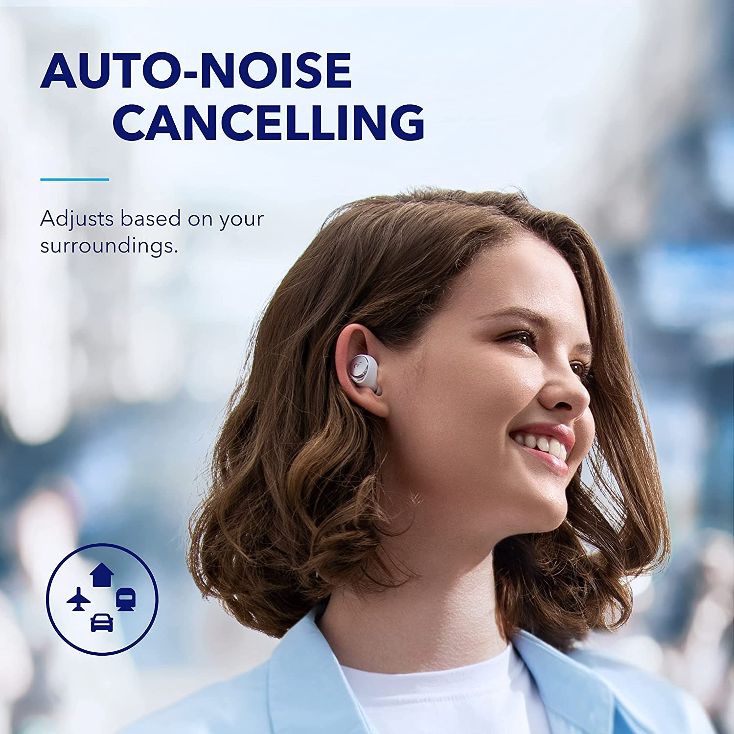 SOUNDCORE BY ANKER SPACE A40 AUTO-ADJUSTABLE ACTIVE NOISE CANCELLING WIRELESS EARBUDS - BEYAZ