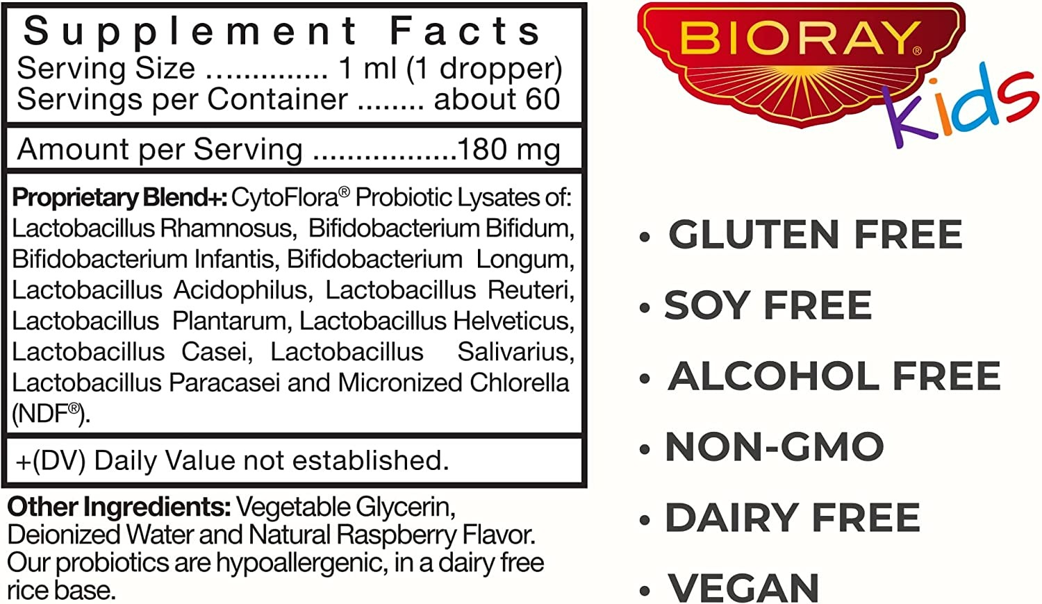 BIORAY KIDS NDF TUMMY - RASPBERRY - 4 FL OZ