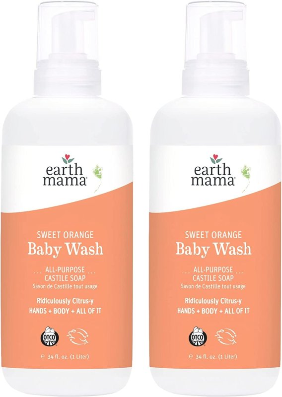 EARTH MAMA SWEET ORANGE FOAMING HAND & BODY WASH - 34 FL OZ - 2 ADET