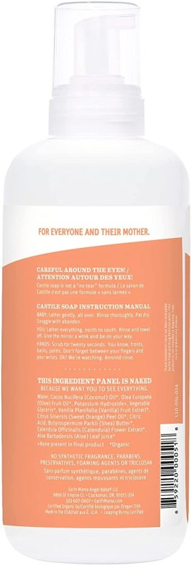 EARTH MAMA SWEET ORANGE FOAMING HAND & BODY WASH - 34 FL OZ - 2 ADET
