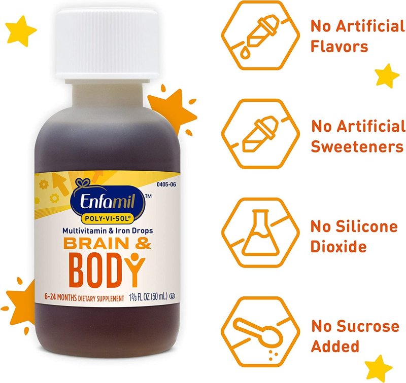 ENFAMIL BABY VITAMIN POLY-VI-SOL WITH IRON MULTIVITAMIN SUPPLEMENT DROPS - 50 ML - 3'LU PAKET
