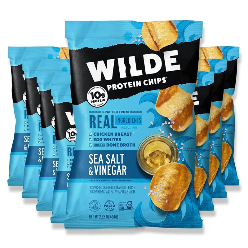 WILDE SEA SALT AND VINEGAR CHICKEN CHIPS - 2.25 OZ - 8'LI PAKET