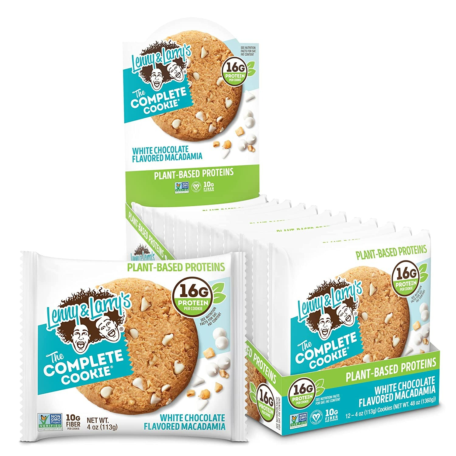 LENNY & LARRY'S THE COMPLETE COOKIE - WHITE CHOCOLATY MACADAMIA - 4 OZ COOKIE - 12 ADET