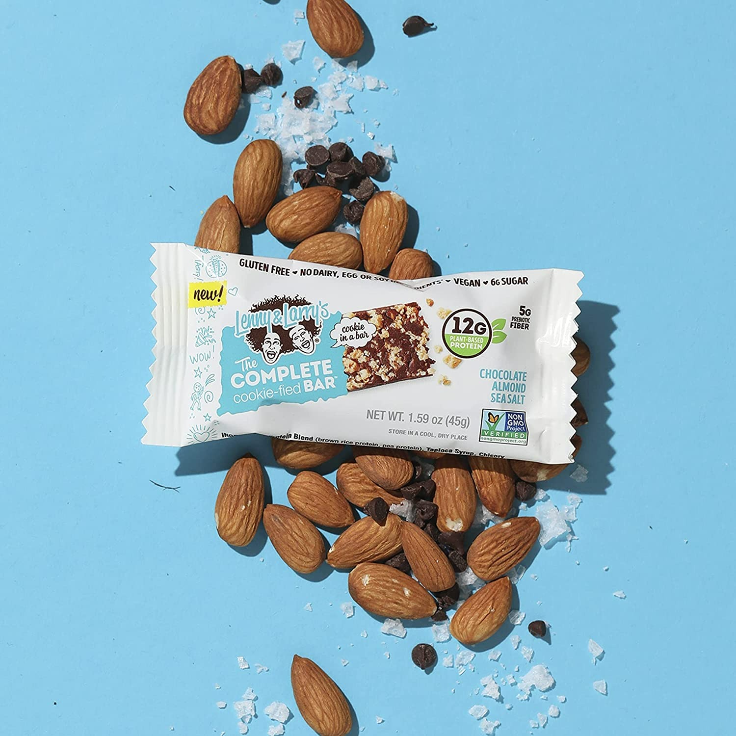 LENNY & LARRY'S THE COMPLETE COOKIE-FIED PLANT-BASED PROTEIN BAR - CHOCOLATE ALMOND SEA SALT - 9 ADET
