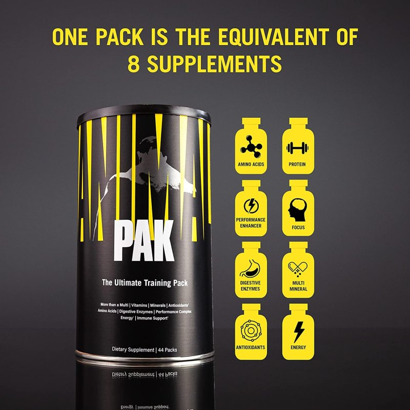ANIMAL PAK - CONVENIENT ALL-IN-ONE VITAMIN & SUPPLEMENT PACK - 44 ADET