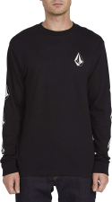 VOLCOM MEN'S ICONIC DEADLY STONES LONG SLEEVE T-SHIRT - SIYAH