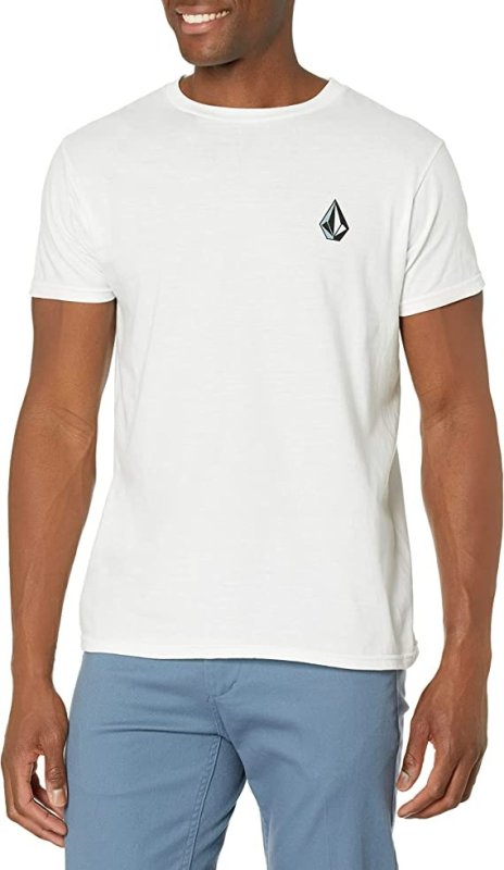 VOLCOM MEN'S BLAQUEDOUT SHORT SLEEVE TEE - BEYAZ