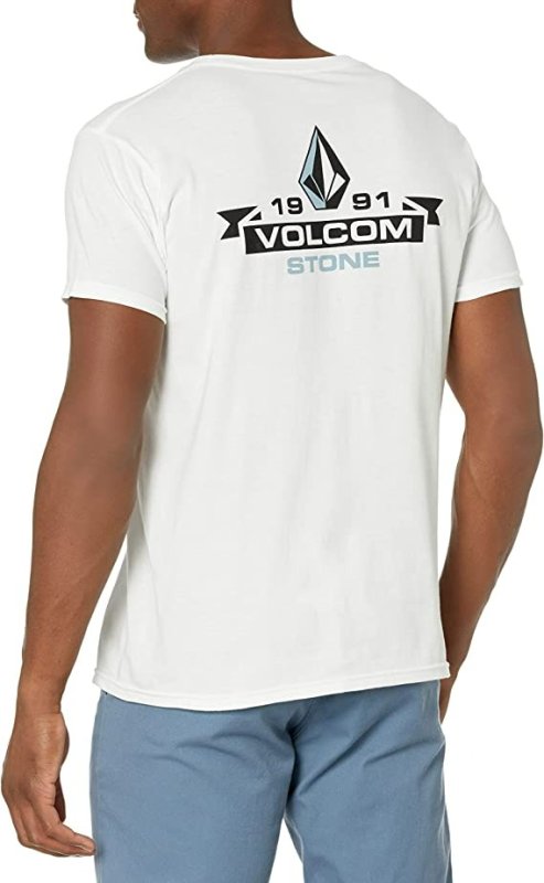 VOLCOM MEN'S BLAQUEDOUT SHORT SLEEVE TEE - BEYAZ