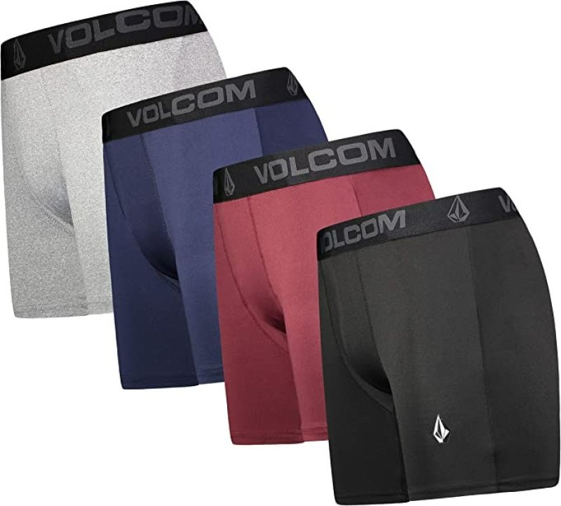 VOLCOM MENS BOXER BRIEFS POLY SPANDEX BOXER BRIEFS UNDERWEAR - 4 ADET - LARGE