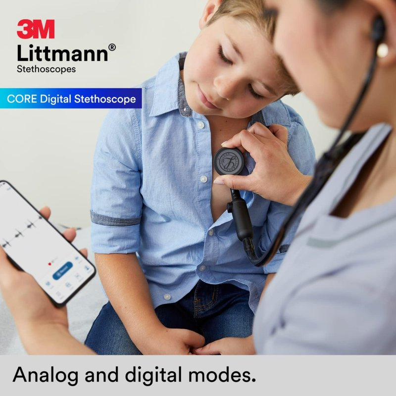 3M LITTMANN CORE DIGITAL STETHOSCOPE - BLACK CHESTPIECE - 27 INC