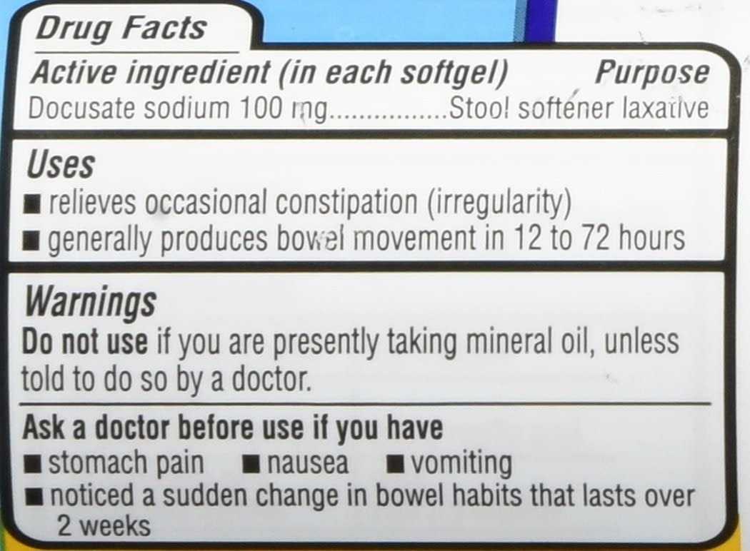 EQUATE - STOOL SOFTENER 100 MG - 140 KAPSUL