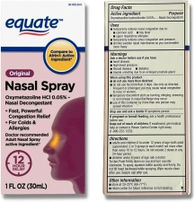 EQUATE - NASAL SPRAY ORIGINAL - 1 OZ - 4 ADET