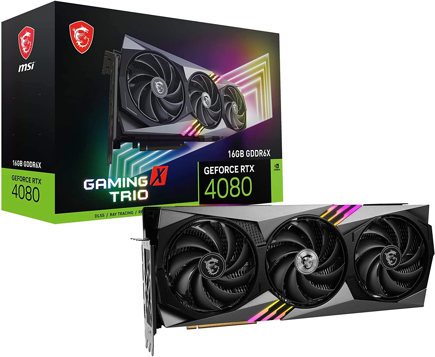 MSI GAMING GEFORCE RTX 4080 16GB GDRR6X 256-BIT  NVLINK TRI-FROZR 3 ADA LOVELACE ARCHITECTURE GRAPHICS CARD