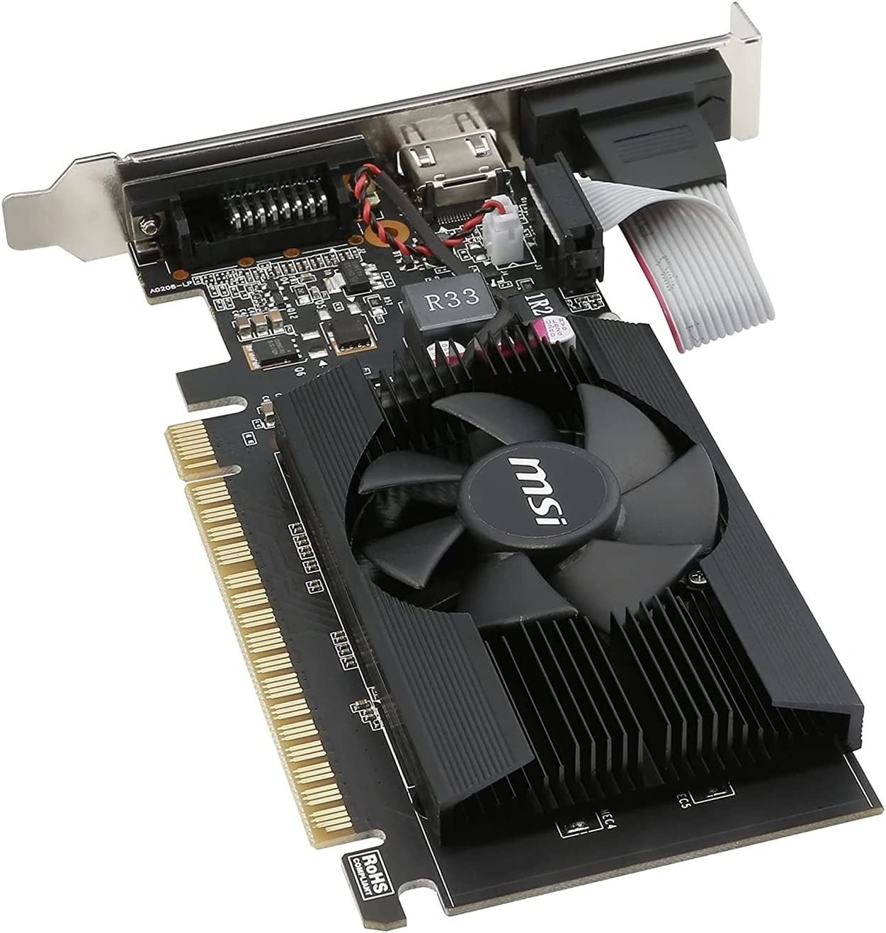 MSI GAMING GEFORCE GT 710 2GB GDRR3 64-BIT HDCP SUPPORT DIRECTX 12 OPENGL 4.5 SINGLE FAN LOW PROFILE GRAPHICS CARD