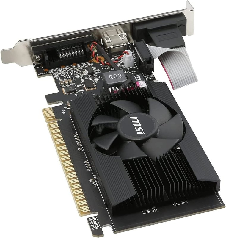 MSI GAMING GEFORCE GT 710 2GB GDRR3 64-BIT HDCP SUPPORT DIRECTX 12 OPENGL 4.5 SINGLE FAN LOW PROFILE GRAPHICS CARD