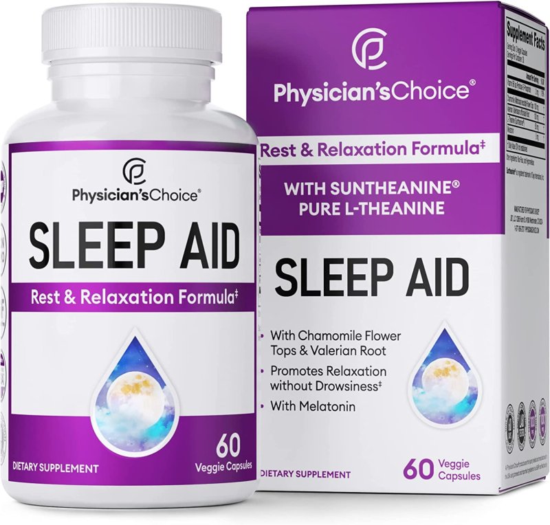 PHYSICIAN'S CHOICE NATURAL EFFECTIVE SLEEP AID FOR ADULTS - SUPPORTS DEEP REFRESHING REM SLEEP FAST