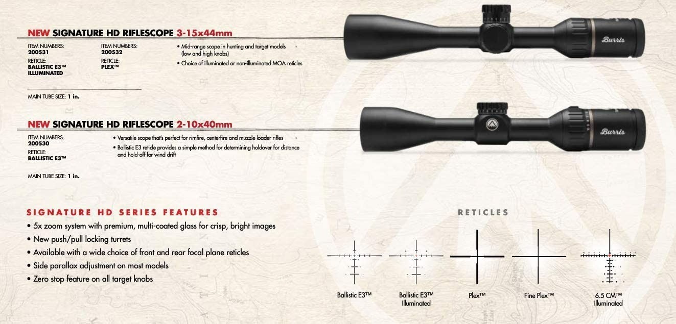 BURRIS SIGNATURE HD HUNTING SCOPE WITH PREMIUM MULTI-COATED GLASS