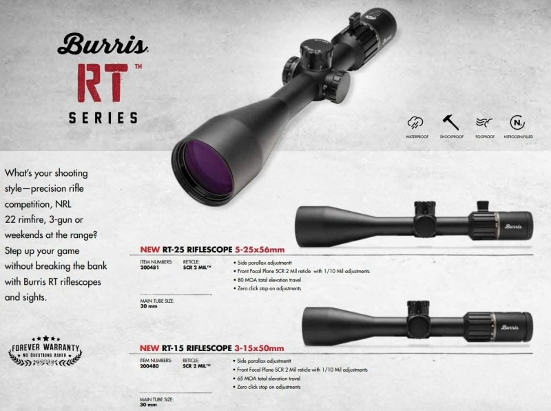 BURRIS RT SERIES LONG RANGE RIFLE SCOPE