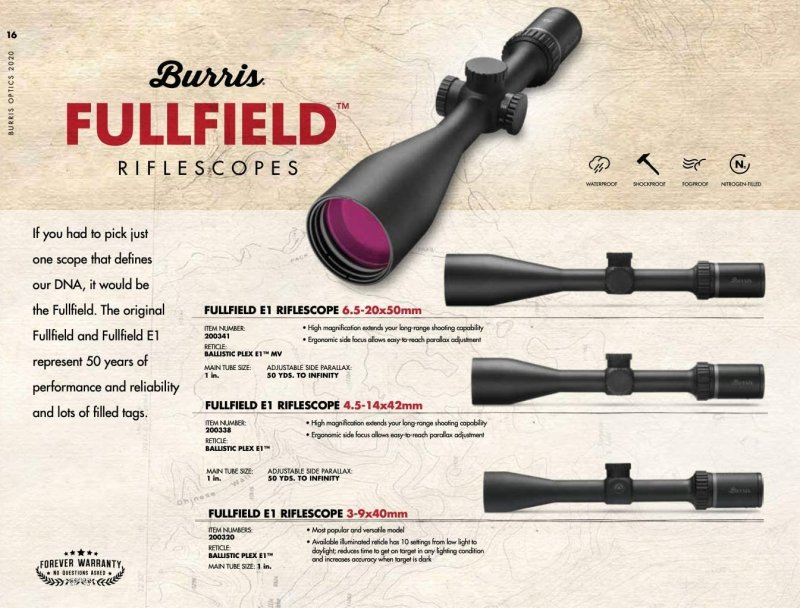BURRIS FULLFIELD E1 HUNTING SCOPE