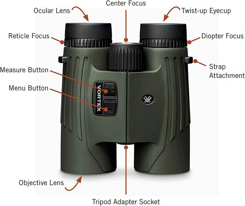 VORTEX OPTICS FURY HD 5000 LASER RANGEFINDING BINOCULARS - 10X42