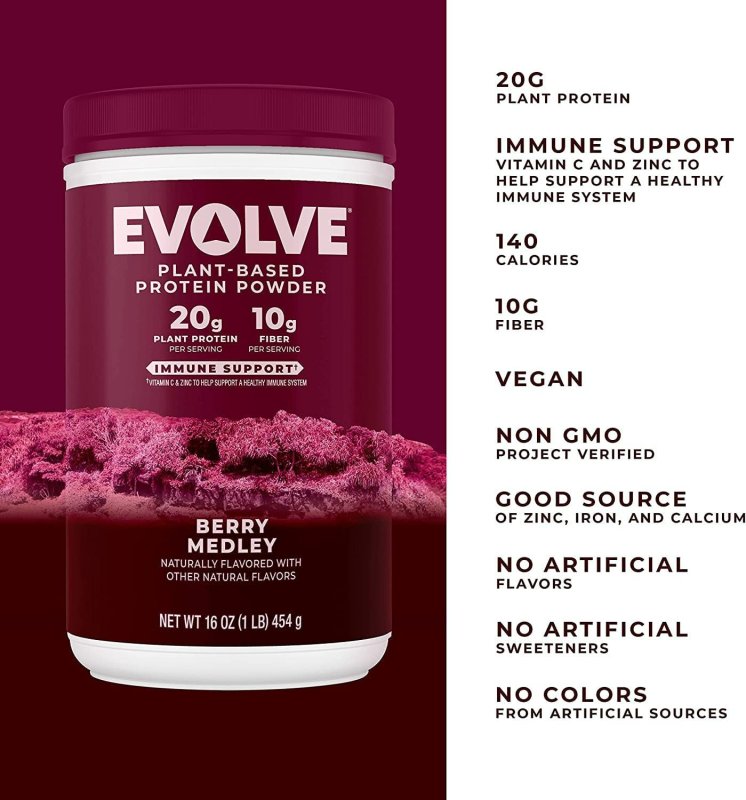 EVOLVE PROTEIN POWDER - BERRY MEDLEY - 32 OZ