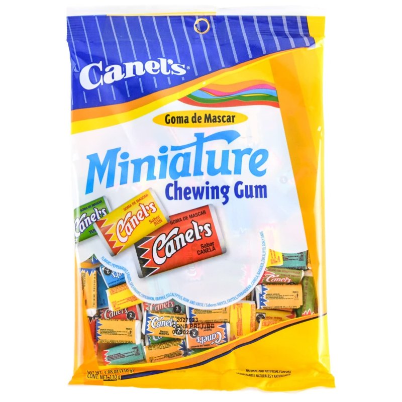 CANEL'S MINIATURE GOMA DE MASCAR ASSORTED FLAVOR MEXICAN CHEWING GUM 3.8 OZ - 2 PAKET