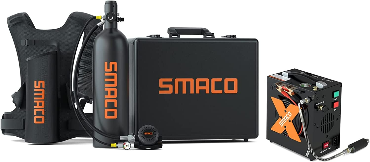 SMACO S700 MINI SCUBA TANK 1.9L PORTABLE MINI SCUBA DIVING TANK