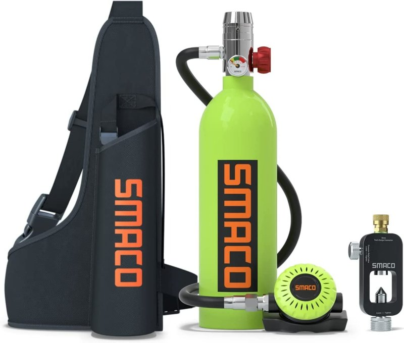 SMACO SCUBA TANK DIVING GEAR FOR DIVER 1L MINI SCUBA TANK OXYGEN CYLINDER