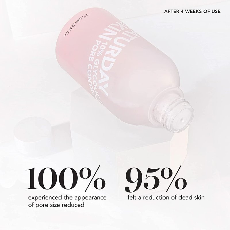 SATURDAY SKIN PORE CLARIFYING TONER 10% GLYCOLIC ACID&AHA DEEP CLEANSING ASTRINGENT FACIAL TONER - 4.22 FL OZ