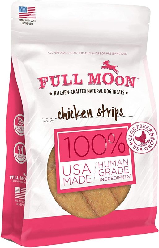 FULL MOON CHICKEN STRIPS HEALTHY ALL NATURAL DOG TREATS  GRAIN FREE - 24 OZ