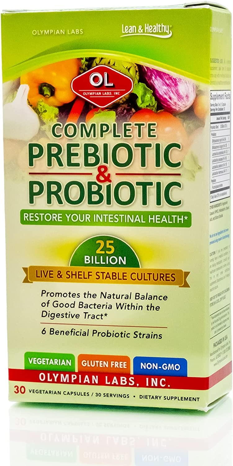 OLYMPIAN LABS COMPLETE PREBIOTIC AND PROBIOTIC SUPPLEMENT - 30 ADET