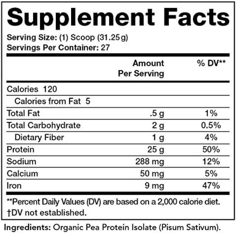 OLYMPIAN LABS PLANT BASED PEA PROTEIN POWDER - 30 OZ