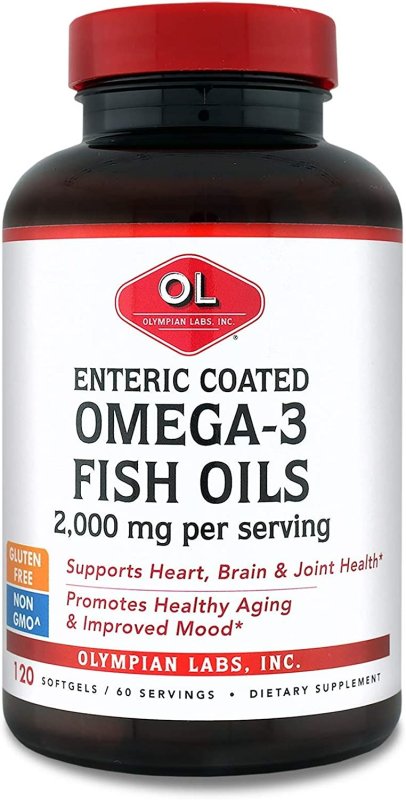 OLYMPIAN LABS ENTERIC COATED OMEGA 3 FISH OILS - 120 ADET