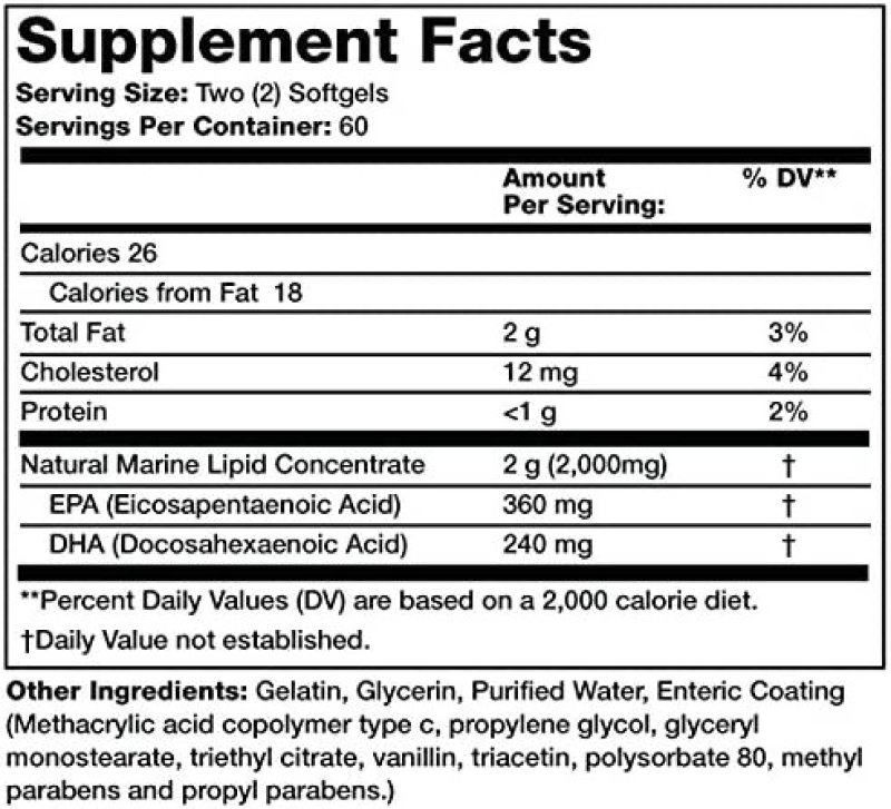 OLYMPIAN LABS ENTERIC COATED OMEGA 3 FISH OILS - 120 ADET