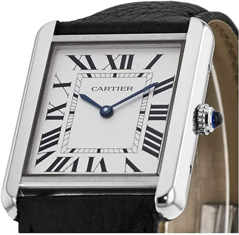 CARTIER TANK SOLO STEEL LEATHER LADIES WATCH WSTA0028 - 27 MM