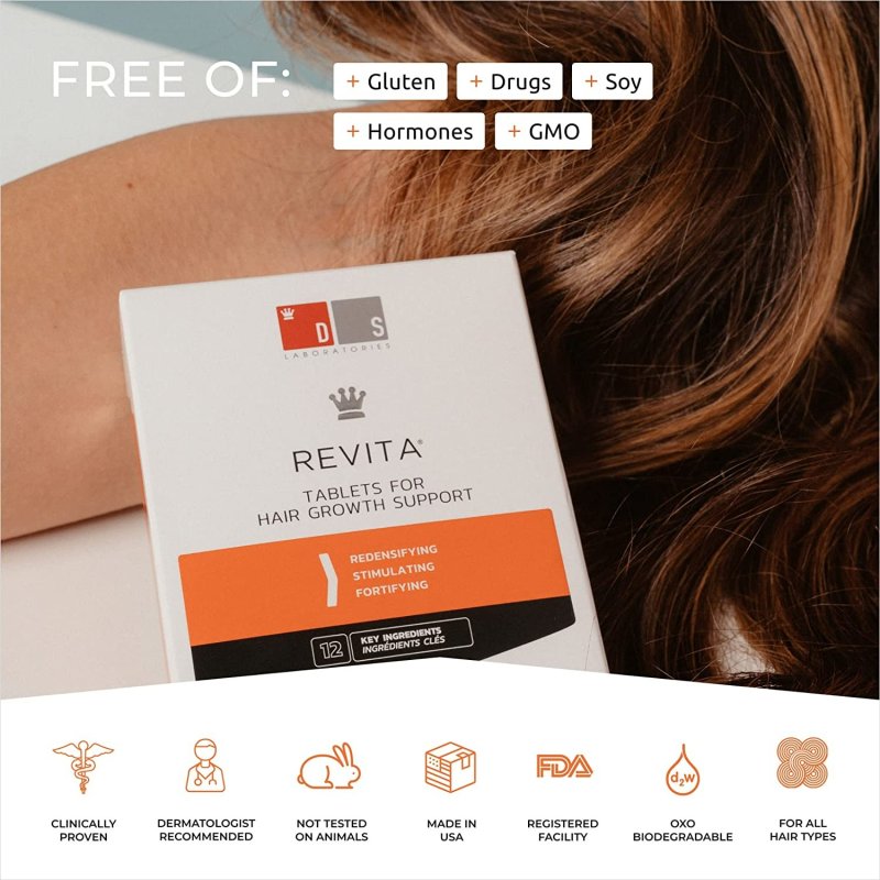 REVITA TABLETS HAIR GROWTH SUPPLEMENT, PROMOTES HAIR GROWTH - 30 ADET