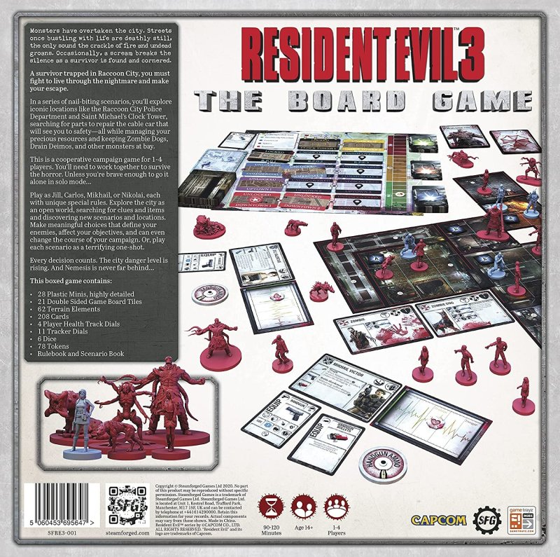 RESIDENT EVIL 3: THE BOARD GAME – A BOARD GAME BY STEAMFORGED GAMES - 1-4 OYUNCULU