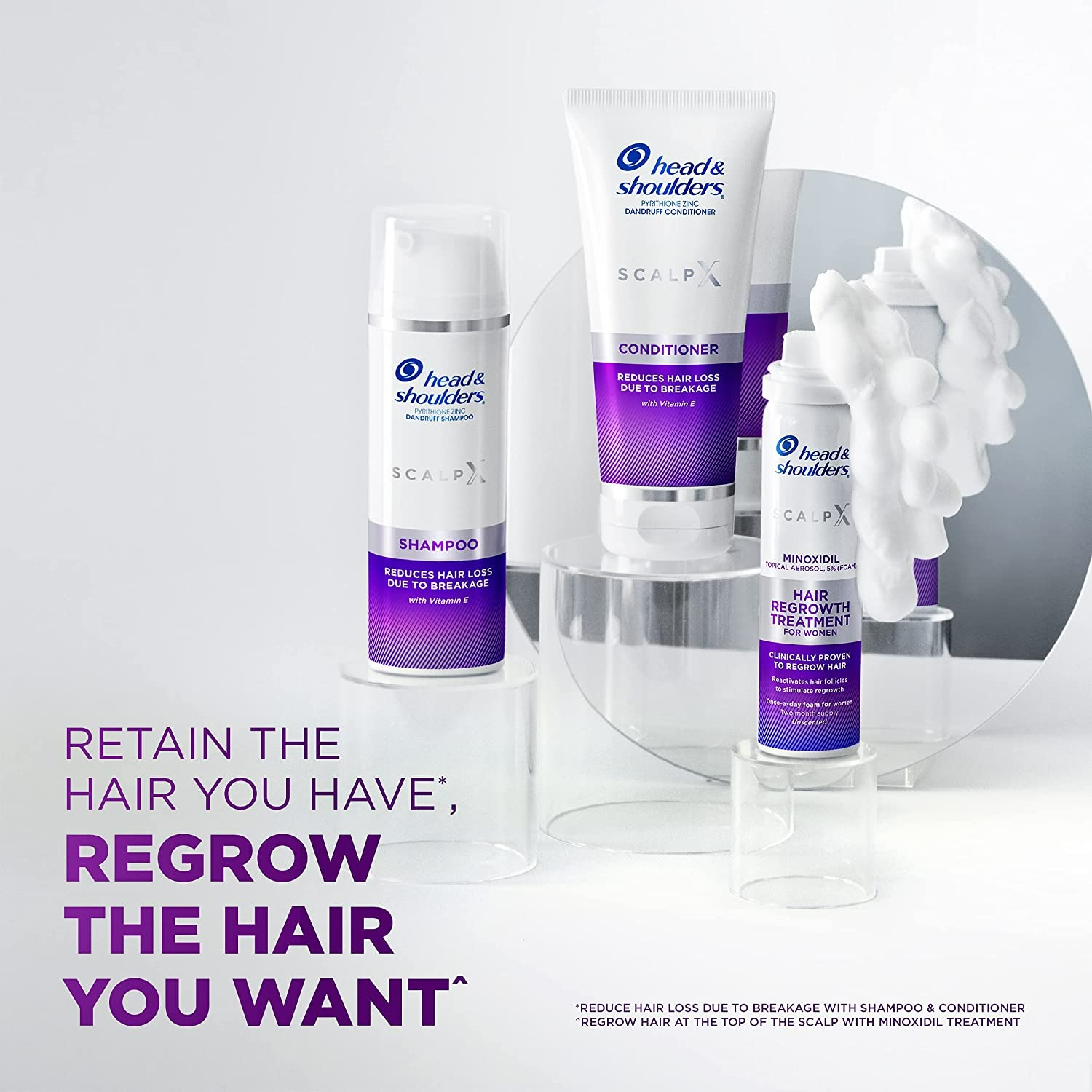 HEAD & SHOULDERS SCALP X 5% MINOXIDIL HAIR REGROWTH TREATMENT FOR WOMEN - 3'LU SET - 2.11 FL OZ