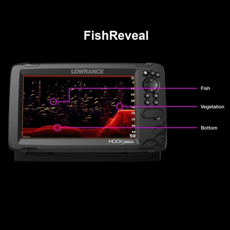 LOWRANCE HOOK REVEAL  FISH FINDERS WITH TRANSDUCER, PLUS OPTIONAL PRELOADED MAPS - 18 CM