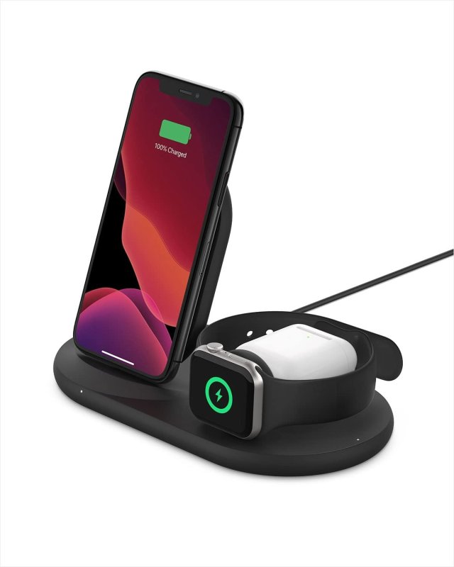 BELKIN 3-IN-1 WIRELESS CHARGER - FAST WIRELESS CHARGING STAND