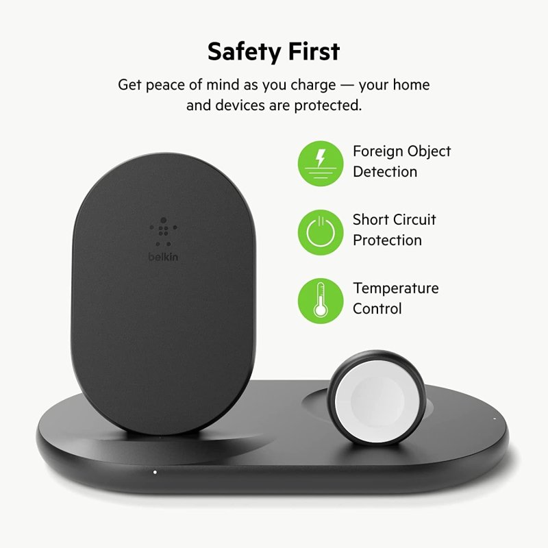 BELKIN 3-IN-1 WIRELESS CHARGER - FAST WIRELESS CHARGING STAND
