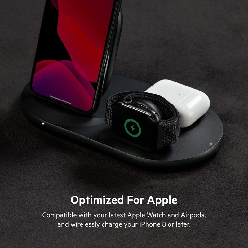 BELKIN 3-IN-1 WIRELESS CHARGER - FAST WIRELESS CHARGING STAND