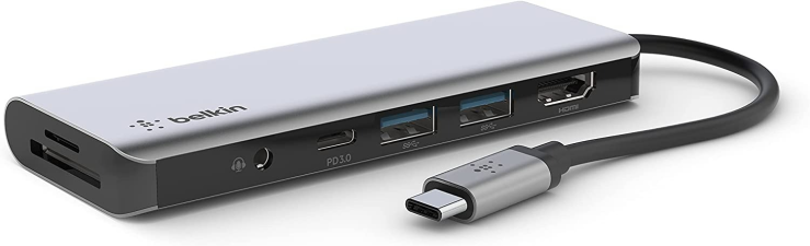 BELKIN USB-C HUB, 7-IN-1 MULTIPORT DOCKING STATION